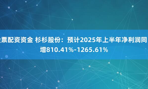 股票配资资金 杉杉股份：预计2025年上半年净利润同比增810.41%-1265.61%